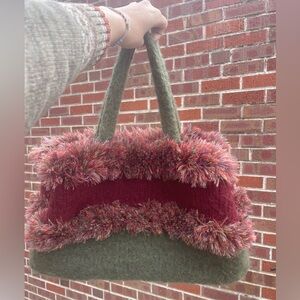 Boho Funky Artisan Market Wool Tote Bag